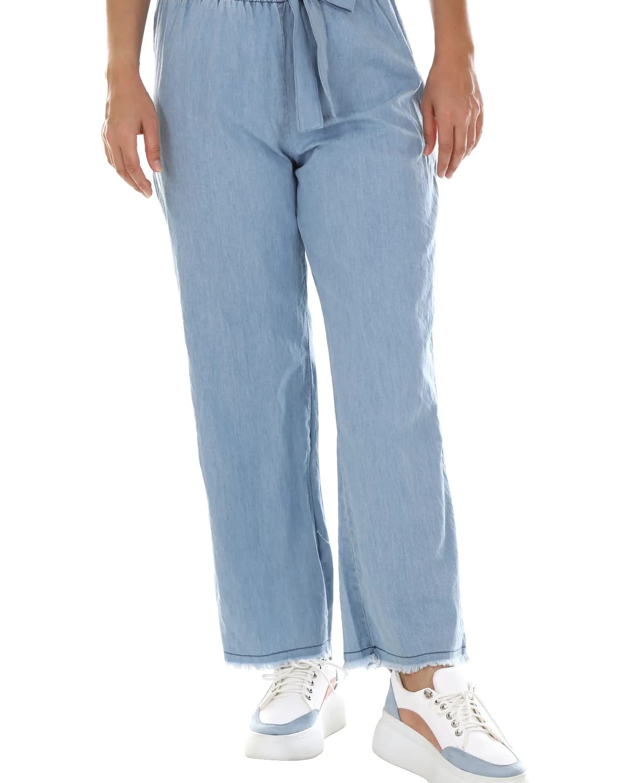 Calça Jeans Reta, cor azul-claro
