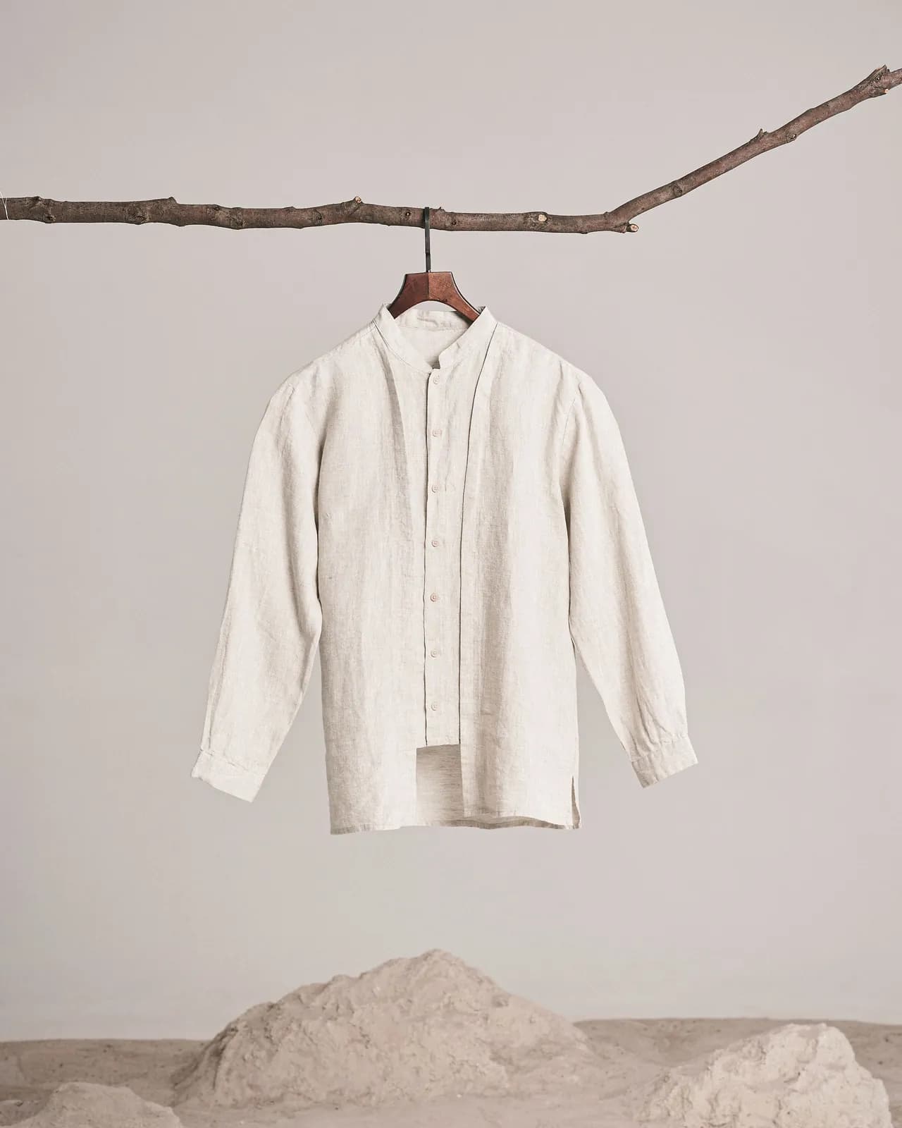 Camisa Linho Areia, cor areia